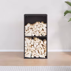 vidaXL Firewood Rack White 40x30x75 cm Cold-rolled steel fireplace log holder - black - Additional view 2