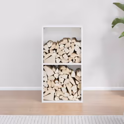 vidaXL Firewood Rack White 40x30x75 cm Cold-rolled steel fireplace log holder - white