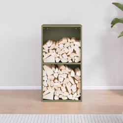 vidaXL Firewood Rack White 40x30x75 cm Cold-rolled steel fireplace log holder - olive green - Additional view 2