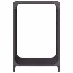vidaXL Firewood Rack White 60x28x65 cm Cold-rolled steel fireplace log holder - black, 44 x 28 x 65 cm - Additional view 4