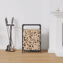 vidaXL Firewood Rack White 60x28x65 cm Cold-rolled steel fireplace log holder - anthracite, 44 x 28 x 65 cm - Additional view 2