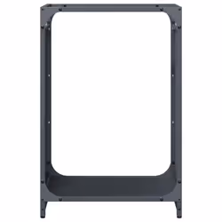 vidaXL Firewood Rack White 60x28x65 cm Cold-rolled steel fireplace log holder - anthracite, 44 x 28 x 65 cm - Additional view 4