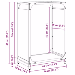 vidaXL Firewood Rack White 60x28x65 cm Cold-rolled steel fireplace log holder - olive green, 44 x 28 x 65 cm - Additional view 10