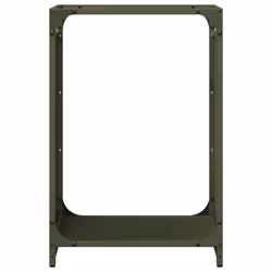 vidaXL Firewood Rack White 60x28x65 cm Cold-rolled steel fireplace log holder - olive green, 44 x 28 x 65 cm - Additional view 4