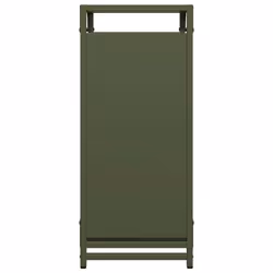 vidaXL Firewood Rack White 60x28x65 cm Cold-rolled steel fireplace log holder - olive green, 44 x 28 x 65 cm - Additional view 5
