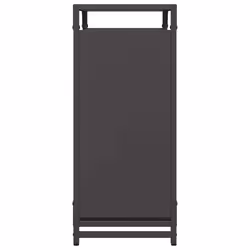 vidaXL Firewood Rack White 60x28x65 cm Cold-rolled steel fireplace log holder - black, 60 x 28 x 65 cm - Additional view 5