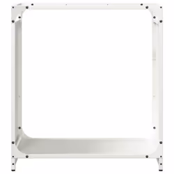 vidaXL Firewood Rack White 60x28x65 cm Cold-rolled steel fireplace log holder - white, 60 x 28 x 65 cm - Additional view 4