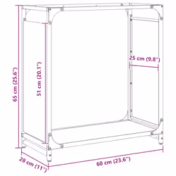 vidaXL Firewood Rack White 60x28x65 cm Cold-rolled steel fireplace log holder - olive green, 60 x 28 x 65 cm - Additional view 10