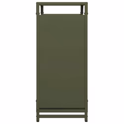 vidaXL Firewood Rack White 60x28x65 cm Cold-rolled steel fireplace log holder - olive green, 60 x 28 x 65 cm - Additional view 5