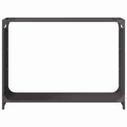 vidaXL Firewood Rack White 60x28x65 cm Cold-rolled steel fireplace log holder - black, 90 x 28 x 65 cm - Additional view 4