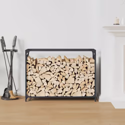 vidaXL Firewood Rack White 60x28x65 cm Cold-rolled steel fireplace log holder - anthracite, 90 x 28 x 65 cm