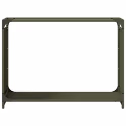 vidaXL Firewood Rack White 60x28x65 cm Cold-rolled steel fireplace log holder - olive green, 90 x 28 x 65 cm - Additional view 4