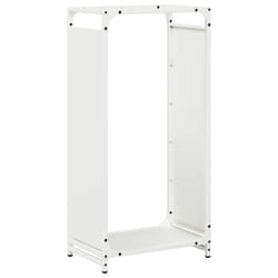 vidaXL Firewood Rack White 60x28x65 cm Cold-rolled steel fireplace log holder - white, 44 x 28 x 90 cm