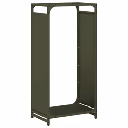 vidaXL Firewood Rack White 60x28x65 cm Cold-rolled steel fireplace log holder - olive green, 44 x 28 x 90 cm