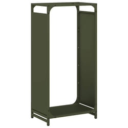 vidaXL Firewood Rack White 60x28x65 cm Cold-rolled steel fireplace log holder - olive green, 44 x 28 x 90 cm