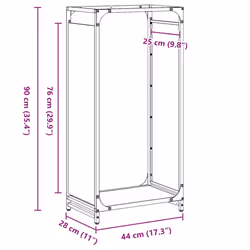 vidaXL Firewood Rack White 60x28x65 cm Cold-rolled steel fireplace log holder - olive green, 44 x 28 x 90 cm - Additional view 10
