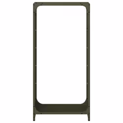 vidaXL Firewood Rack White 60x28x65 cm Cold-rolled steel fireplace log holder - olive green, 44 x 28 x 90 cm - Additional view 4