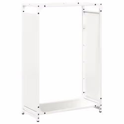 vidaXL Firewood Rack White 60x28x65 cm Cold-rolled steel fireplace log holder - white, 60 x 28 x 90 cm