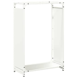 vidaXL Firewood Rack White 60x28x65 cm Cold-rolled steel fireplace log holder - white, 60 x 28 x 90 cm