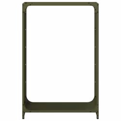 vidaXL Firewood Rack White 60x28x65 cm Cold-rolled steel fireplace log holder - olive green, 60 x 28 x 90 cm - Additional view 4