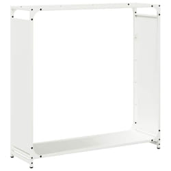 vidaXL Firewood Rack White 60x28x65 cm Cold-rolled steel fireplace log holder - white, 90 x 28 x 90 cm