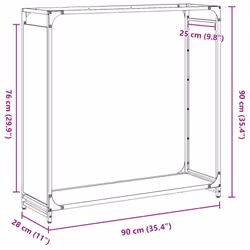 vidaXL Firewood Rack White 60x28x65 cm Cold-rolled steel fireplace log holder - white, 90 x 28 x 90 cm