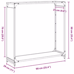 vidaXL Firewood Rack White 60x28x65 cm Cold-rolled steel fireplace log holder - anthracite, 90 x 28 x 90 cm