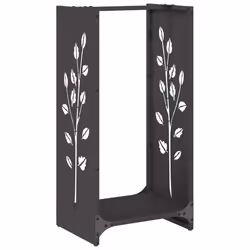 vidaXL Firewood Rack Black 40x30x80 cm Cold-rolled steel fireplace log holder