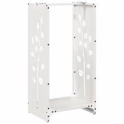 vidaXL Firewood Rack White 40x30x80 cm Cold-rolled steel fireplace log holder