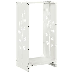 vidaXL Firewood Rack White 40x30x80 cm Cold-rolled steel fireplace log holder