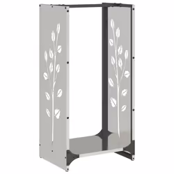 vidaXL Firewood Rack 40x30x80 cm Stainless Steel fireplace log holder