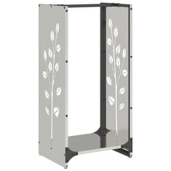 vidaXL Firewood Rack 40x30x80 cm Stainless Steel fireplace log holder
