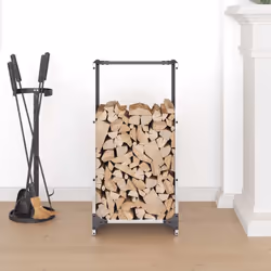 vidaXL Firewood Rack 40x30x80 cm Stainless Steel fireplace log holder