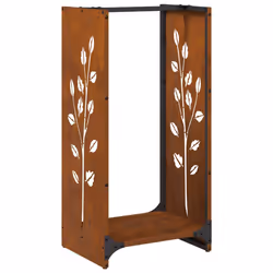 vidaXL Firewood Rack 40x30x80 cm Weathering Steel fireplace log holder
