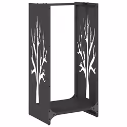 vidaXL Firewood Rack Black 40x30x80 cm Cold-rolled steel fireplace log holder
