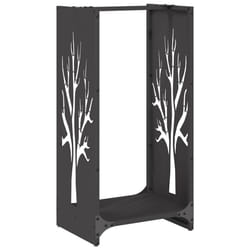 vidaXL Firewood Rack Black 40x30x80 cm Cold-rolled steel fireplace log holder