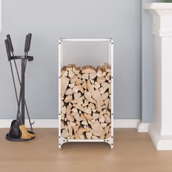 vidaXL Firewood Rack White 40x30x80 cm Cold-rolled steel fireplace log holder
