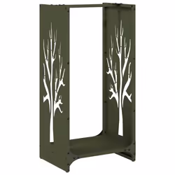vidaXL Firewood Rack Olive Green 40x30x80 cm Cold-rolled steel