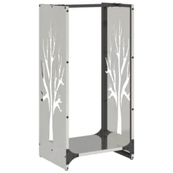 vidaXL Firewood Rack 40x30x80 cm Stainless Steel fireplace log holder