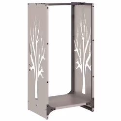 vidaXL Firewood Rack 40x30x80 cm Weathering Steel fireplace log holder - Additional view 4