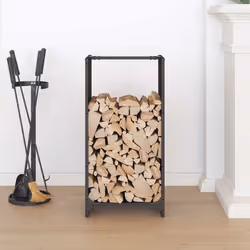 vidaXL Firewood Rack Black 40x30x80 cm Cold-rolled steel fireplace log holder