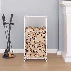 vidaXL Firewood Rack White 40x30x80 cm Cold-rolled steel fireplace log holder