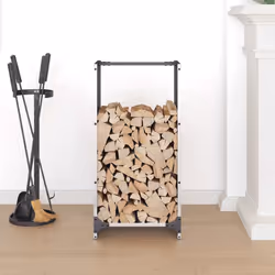 vidaXL Firewood Rack 40x30x80 cm Stainless Steel fireplace log holder