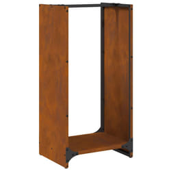 vidaXL Firewood Rack 40x30x80 cm Weathering Steel fireplace log holder