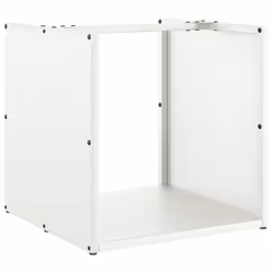 vidaXL Firewood Rack White 40x40x40 cm Cold-rolled steel fireplace log holder