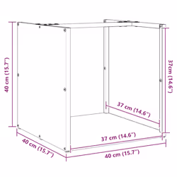 vidaXL Firewood Rack White 40x40x40 cm Cold-rolled steel fireplace log holder