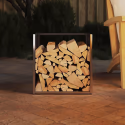 vidaXL Firewood Rack 40x40x40 cm Stainless Steel fireplace log holder - Additional view 2