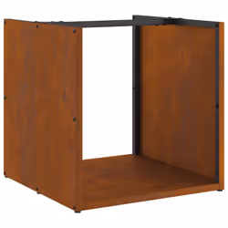 vidaXL Firewood Rack 40x40x40 cm Weathering Steel fireplace log holder