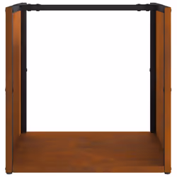 vidaXL Firewood Rack 40x40x40 cm Weathering Steel fireplace log holder - Additional view 5