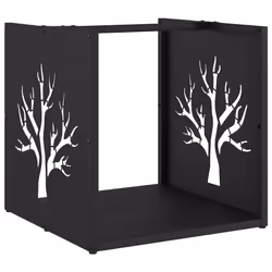 vidaXL Firewood Rack Black 40x40x40 cm Cold-rolled steel fireplace log holder